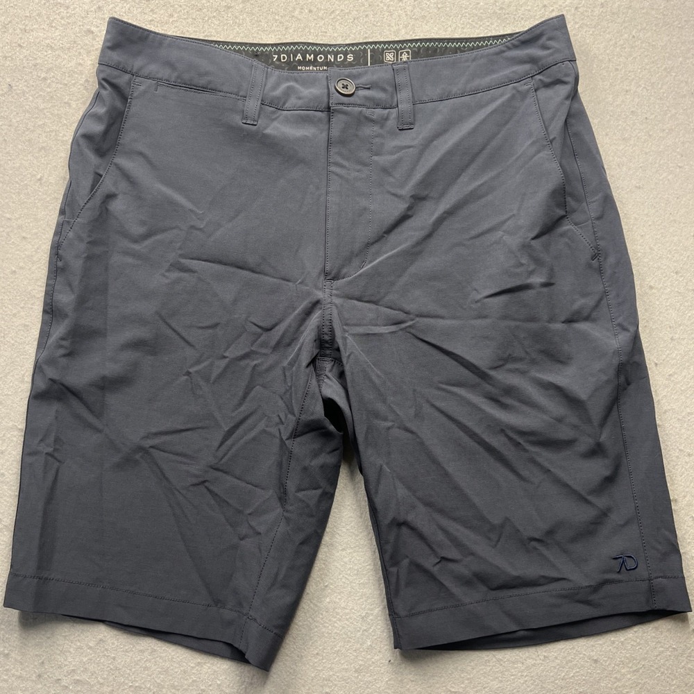 7 Diamonds Momentum Shorts Mens 31 Gray Stretch Performance Golf